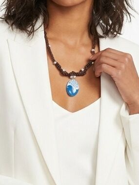 Moana inspired Necklace with Blue Shell Pendant Heart of Te Fiti.